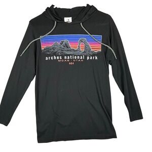 Arches‎ National Park Moab Utah Graphic Hooded T-Shirt Black S